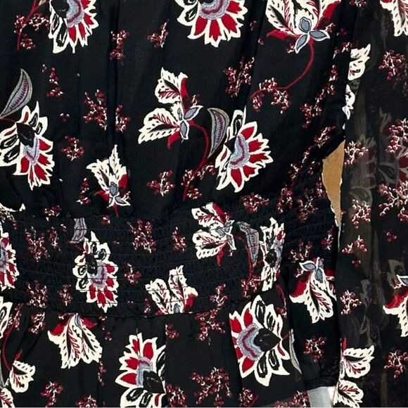 Patrons of peace off the shoulder top floral print black size large - Picture 4 of 7